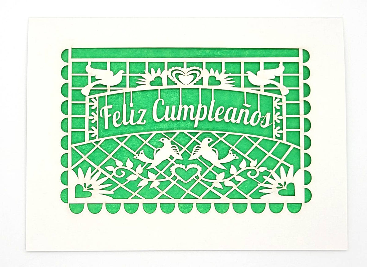 Feliz Cumpleanos - Papel Picado: Dark Green / A2