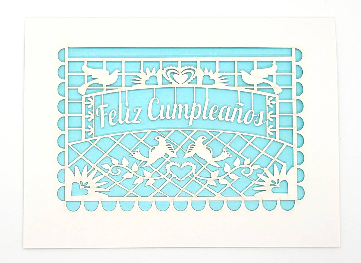 Feliz Cumpleanos - Papel Picado: Light Blue / A2