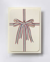 White, Red & Blue Bow Greeting Card | Birthday Card