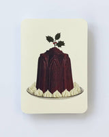 Christmas Plum Pudding Holly Greeting Card | Luxury