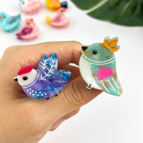 Mini Bird Hair Clip Purple