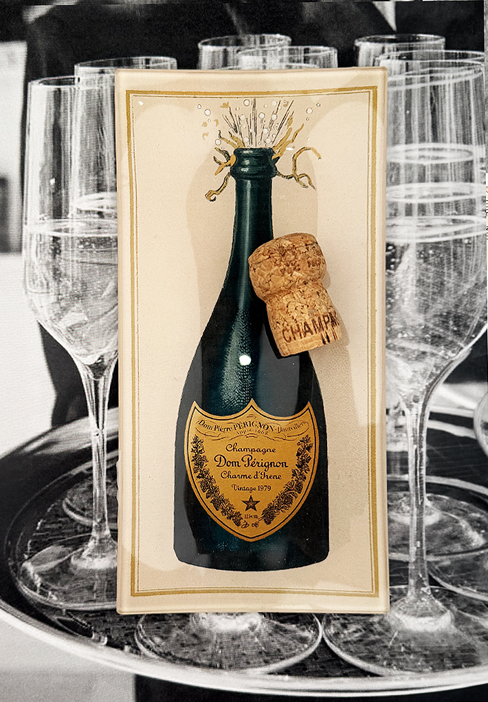 Decoupage Tray Dom Pérignon
