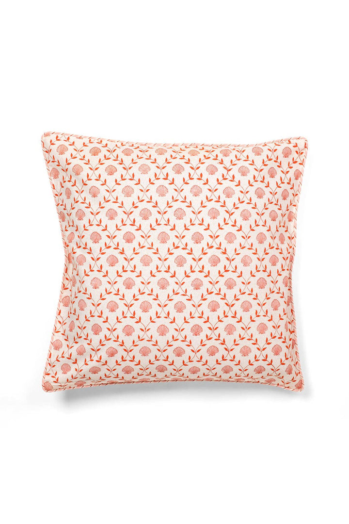 Seashell Blockprint Pillow — Pink: Pillow Cover