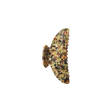 The Tiny Finch Monet midi hair claw clip in a multi-coloured Italian acetate pattern with reinforced hardware.