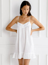 Madeline White Cotton Nightgown: XL
