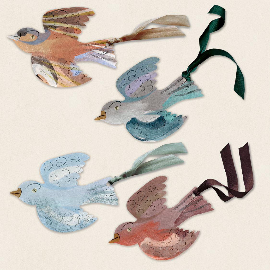 Set of 8 Gift Tags: Garden Birds
