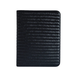 The Tiny Finch navy blue handwoven leather portfolio with a mid-century inspired professional design.