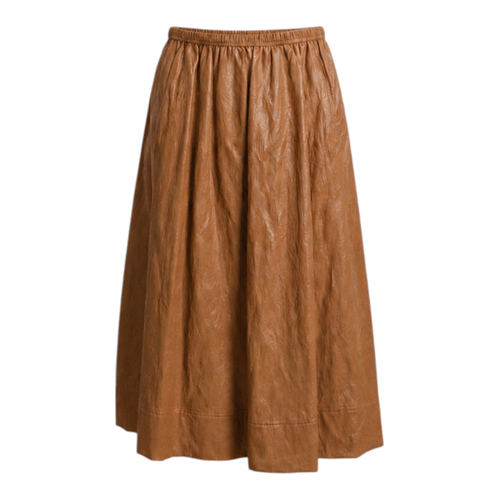 Claudia Skirt Chestnut Faux Leather