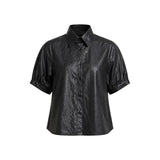 Claude Top Black Faux Leather