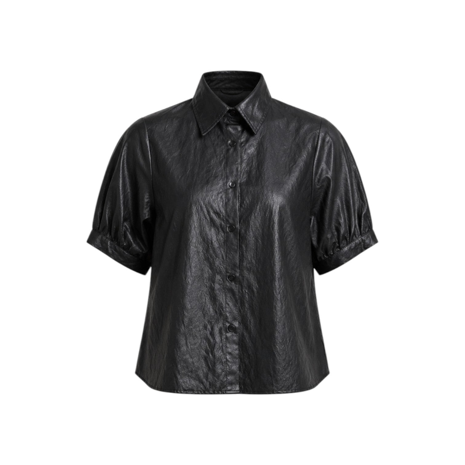 Claude Top Black Faux Leather