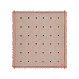 The Tiny Finch Moismont Chelsea N°815 square wool scarf in beige with handcrafted jamdani woven flag patterns.