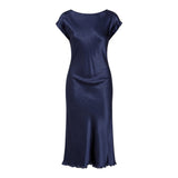 Navy Satin Dress