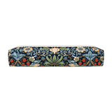 The Tiny Finch Morris Hair Tools Bag in a large size featuring a dark blue floral and strawberry William Morris print.