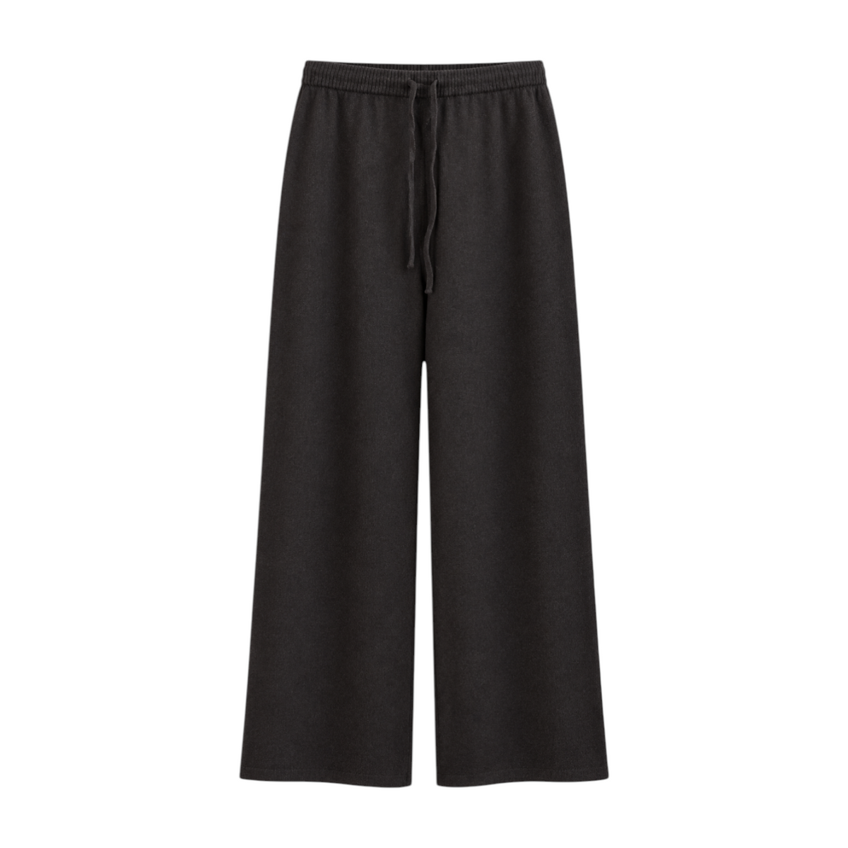 The Tiny Finch Brontie Coco wide-leg sweatpants in charcoal grey with an elastic drawstring waistband.