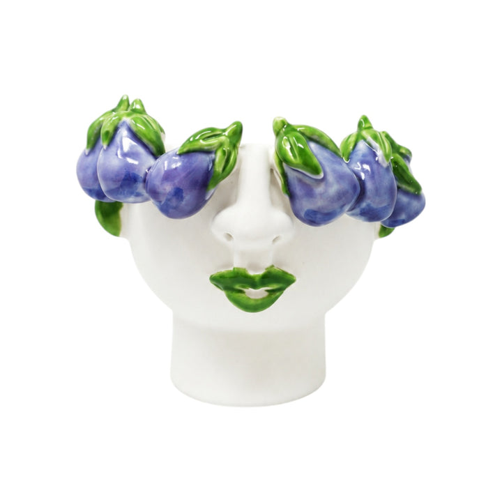 Face Vase Aubergine Small