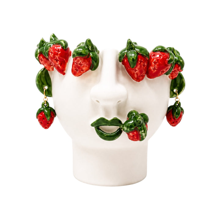 Face Vase Strawberry Small