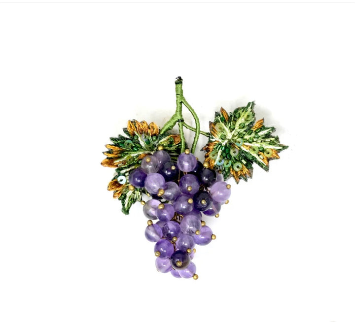 Malbec Grapes Brooch