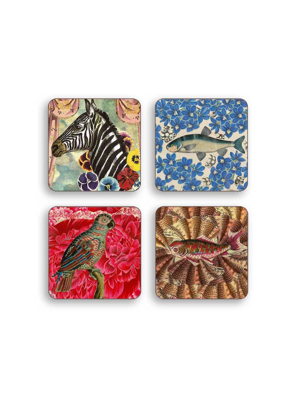 Coaster Set of 4 Colorful Animal