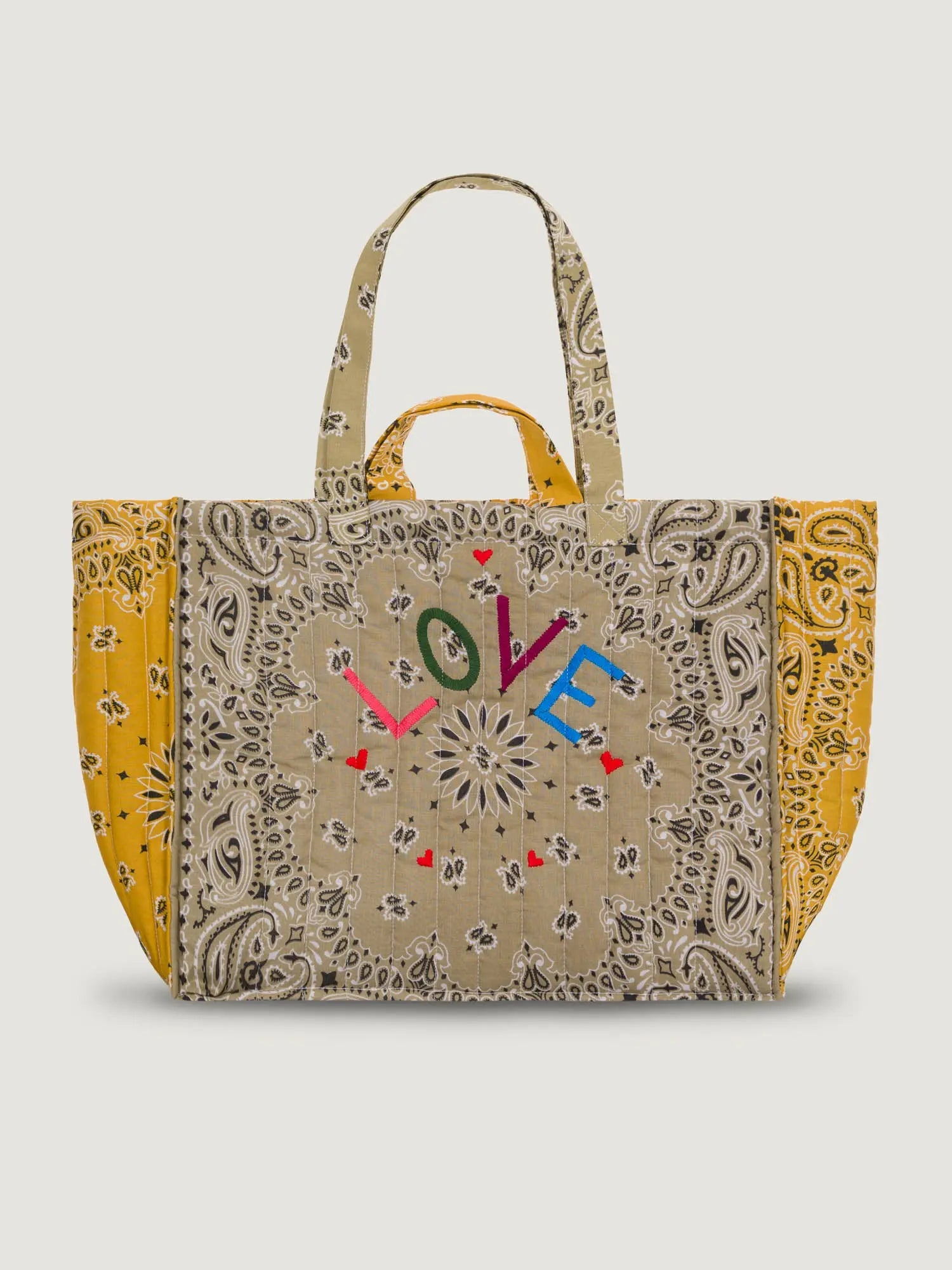 Maxi Cabas Love Tote Beige