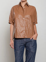 Claude Top Chestnut Faux Leather