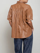 Claude Top Chestnut Faux Leather
