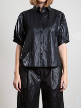Claude Top Black Faux Leather