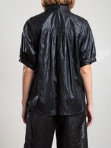Claude Top Black Faux Leather