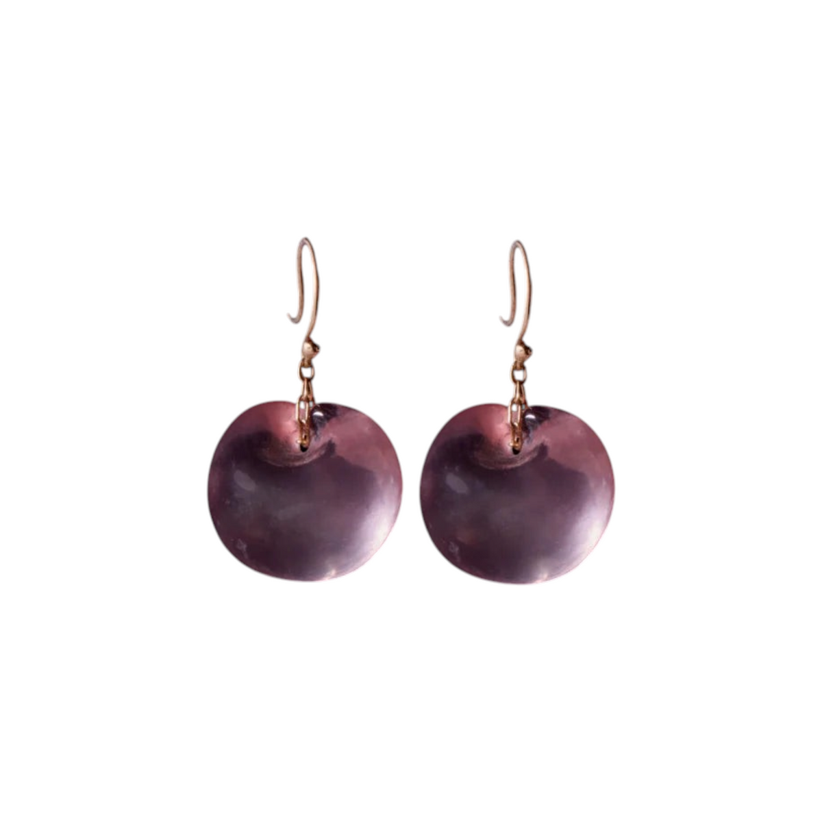 The Tiny Finch rose quartz tapiz bead earrings on 18k gold ear wires, handmade in NYC.