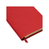 The Tiny Finch red Soho notebook in cross grain calf skin leather with gilt-edged pages and a matching ribbon marker.