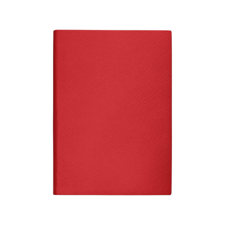 The Tiny Finch red Soho notebook handcrafted from cross grain calf skin leather with a textured finish.