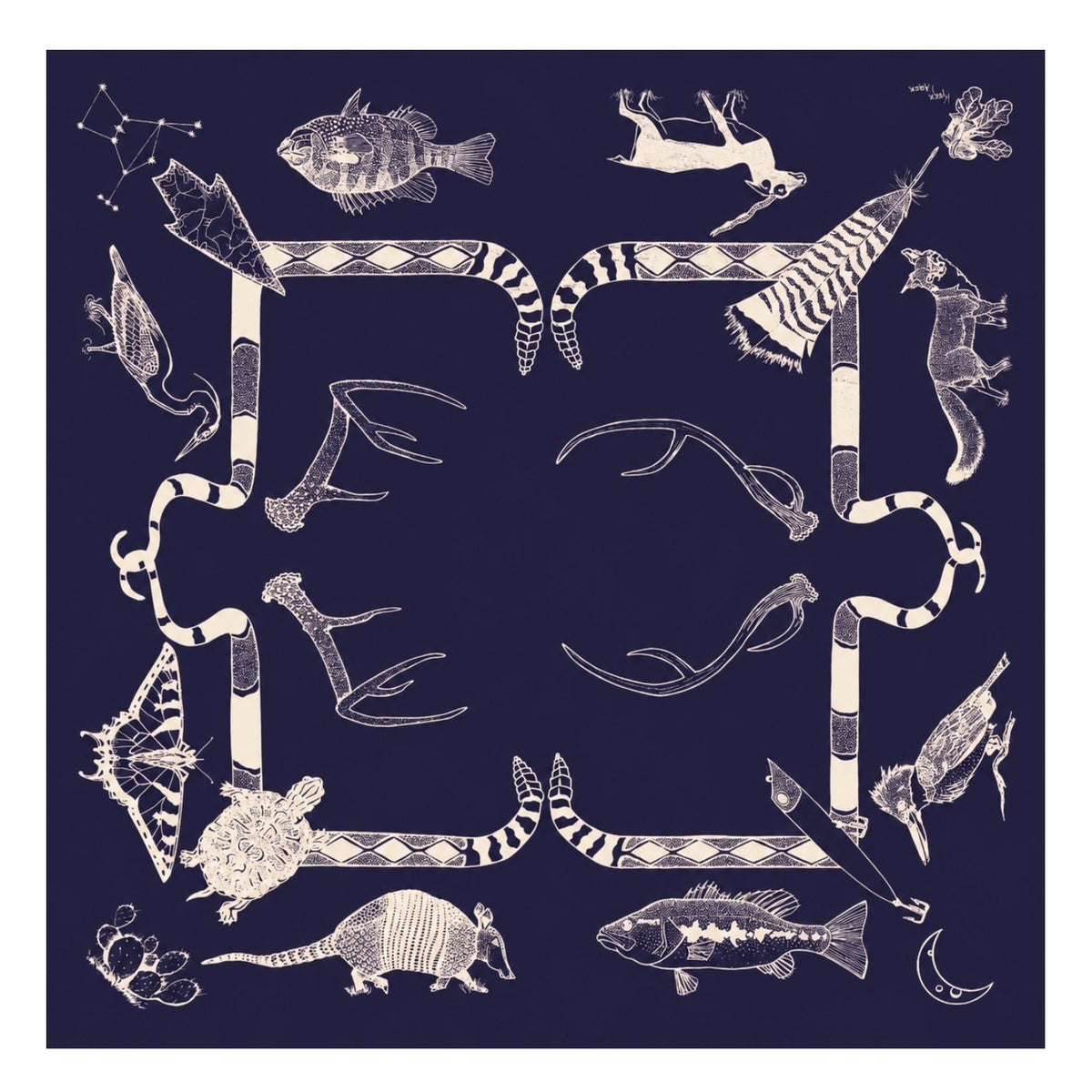 Kerr Chief Scarf Cashmere Hill Country Midnight