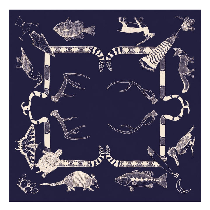 Kerr Chief Scarf Cashmere Hill Country Midnight