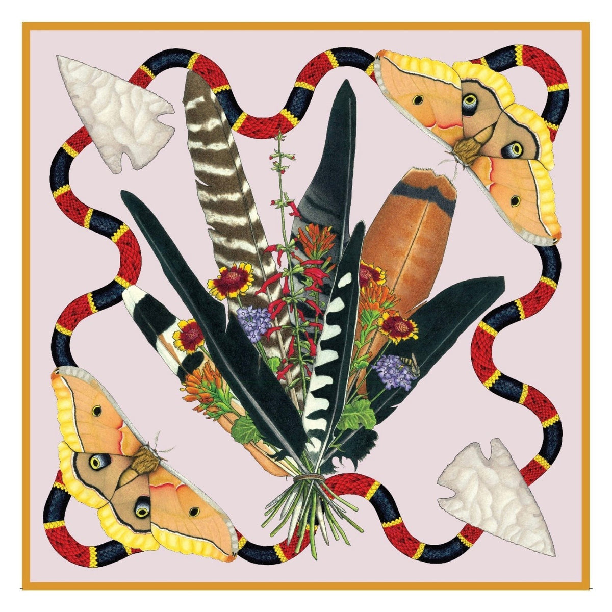 Kerr Chief Scarf Feather Bouquet Primrose