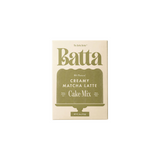 The Tiny Finch Batta Creamy Matcha Latte cake mix box in a minimalist sage green and cream packaging design.