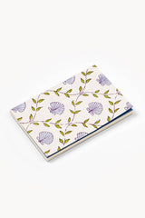 Seashell A6 Blockprint Notebook in Blue