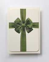 Green Houndstooth Bow Greeting Card | Birthday Card