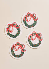 Holiday Christmas Wreath Coasters