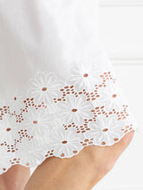 Eloise White Cotton Nightgown: S