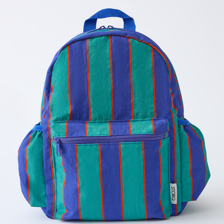 Cool Kid Backpack Navy & Green Stripe