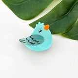 Mini Bird Hair Clip Yellow Blue