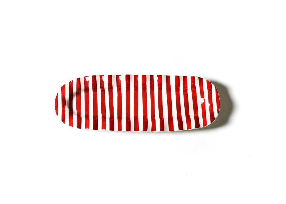 Red Stripe Ruffle Skinny Tray