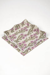 Nesting Scalloped Blockprint Trays in Purple Forget-Me-Not: Set of 2 Nesting Trays