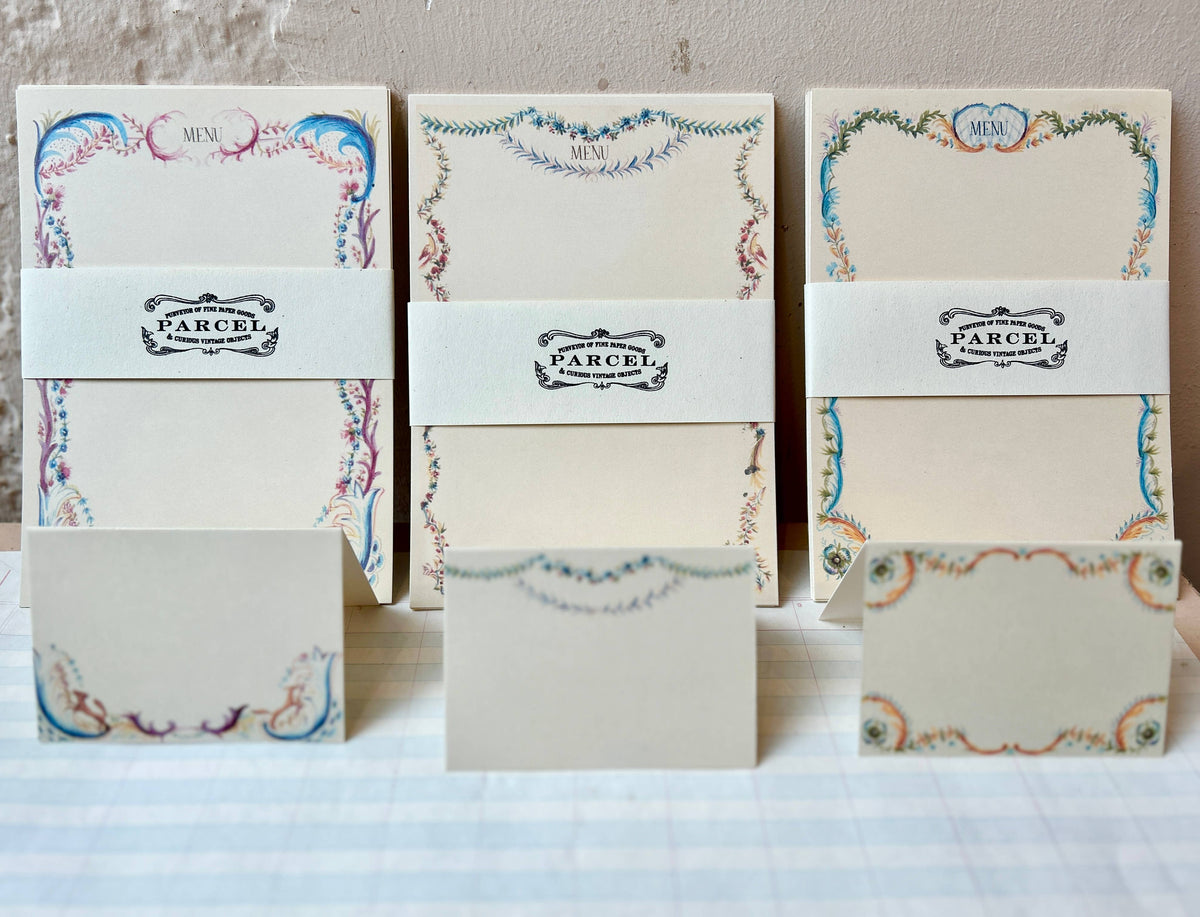 French Menu Host Set: Floral