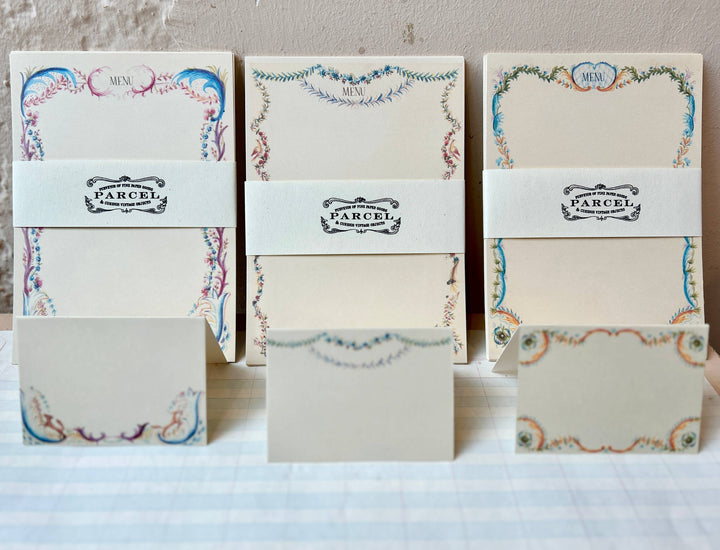 French Menu Host Set: Floral