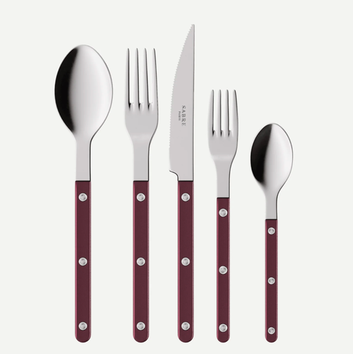 Bistro 5 Piece Place Setting Pearly in Aubergine
