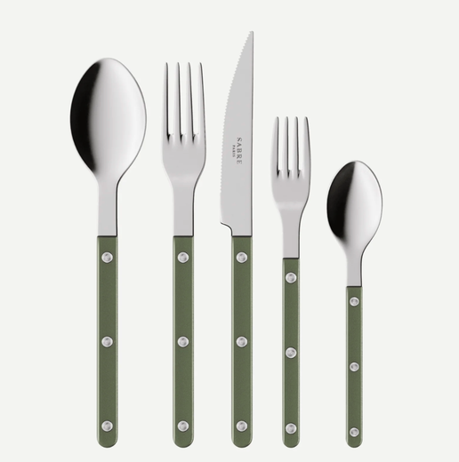 Bistro 5 Piece Place Setting Pearly in Dark Green