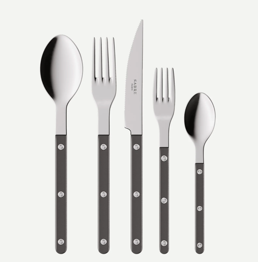 Bistro 5 Piece Place Setting Pearly in Dark Grey
