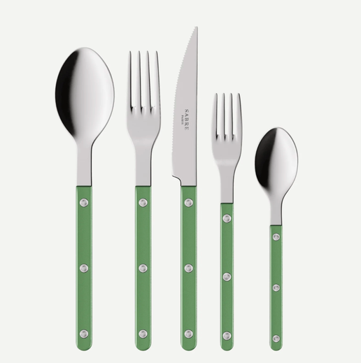 Bistro 5 Piece Place Setting Pearly in Garden Green