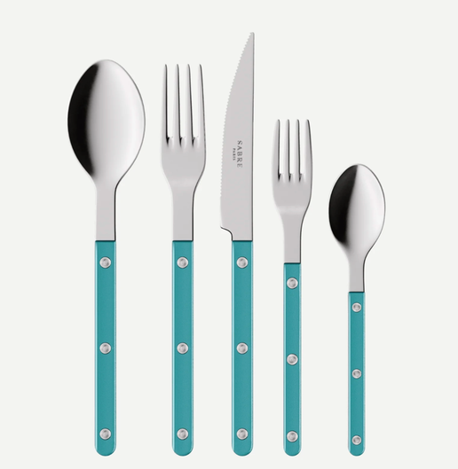 Bistro 5 Piece Place Setting Pearly in Turquoise