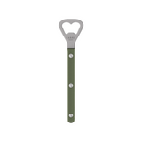 The Tiny Finch Bistro bottle opener in dark green with a stainless steel head and nylon handle by Sabre Paris.
